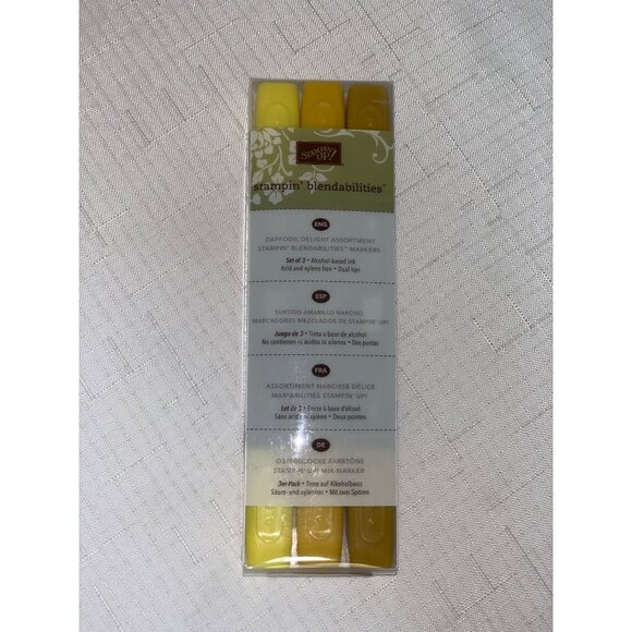 Stampin Up Blendabilities Daffodil Delight Markers Dual Tip Ink 3-Pack Yellow - Picture 1 of 7